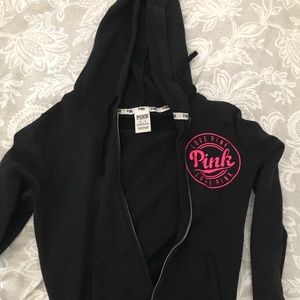 black zip up from PINK/victoria’s secret